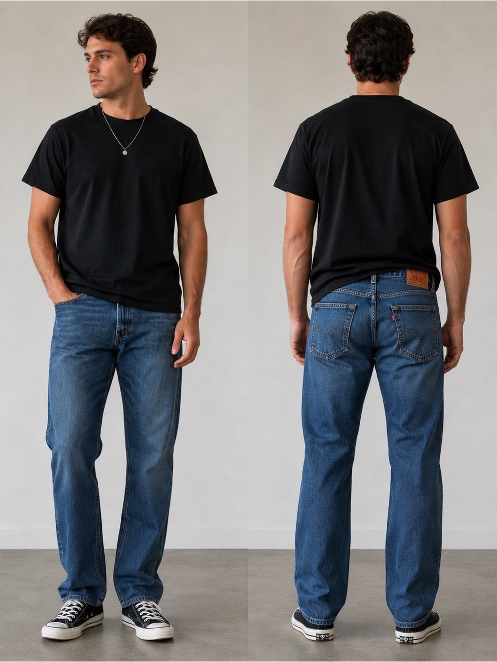 Levi's Straight-Leg Jeans in Medium Blue Wash